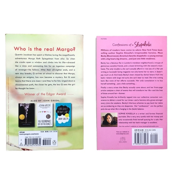 Pair of Fiction Paperback Books: Paper Towns & Confessions of a Shopaholic - Picture 2 of 8